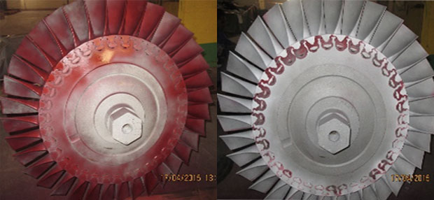 (Cracks test for turbine blades